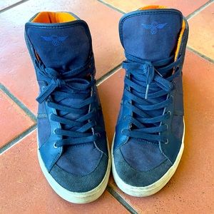 Creative Recreation Canvas and Suede High Top Sneakers Shoes.  Navy.  Size 9.
